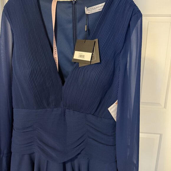 IEENA for Mac Duggal Bell Long Sleeve Chiffon Fit & Flare Minidress NWT Size 12 - Picture 6 of 6